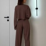 М'який жіночий комплект для дому коричневий QC-20864